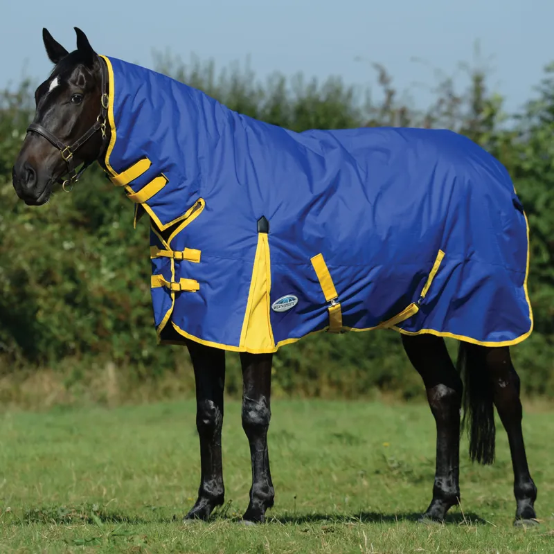 WeatherBeeta ComFiTec Classic 0g Combo Neck Turnout Rug - Blue/Lemon